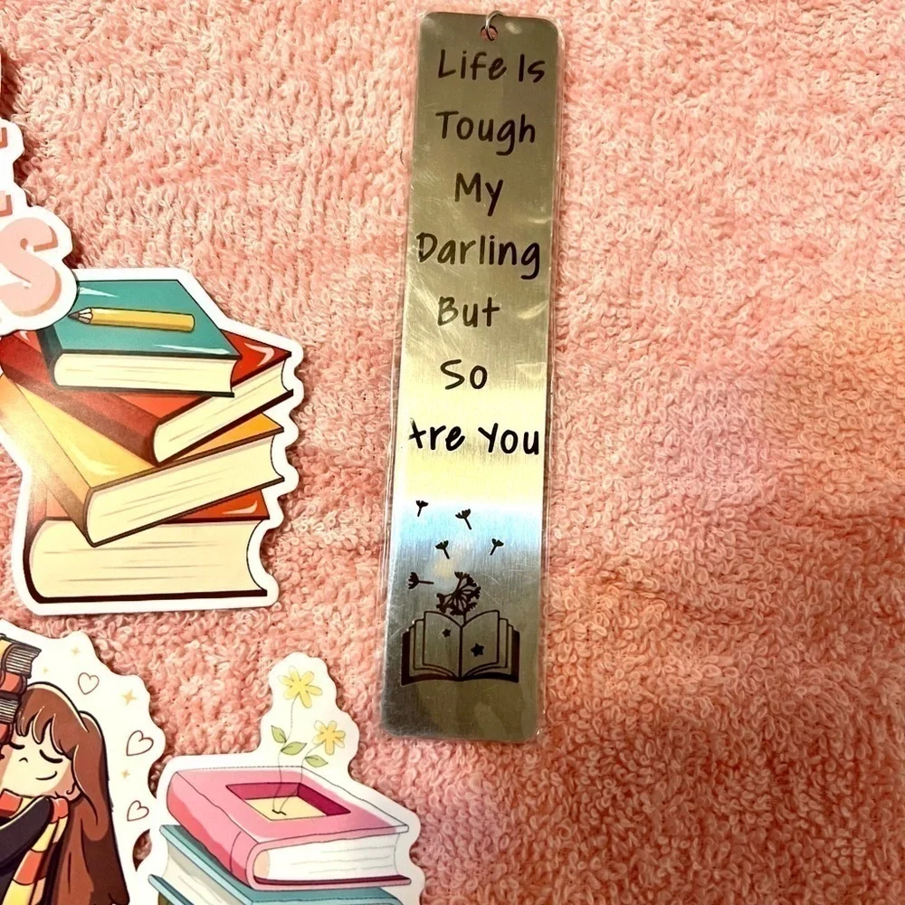Great gift set!  Journal, Metal Bookmark and Cute Sticker lot for journal!